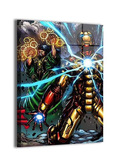 Sorcery & Steel Iron Man and Mandarin Marvel acrylic print by Brian Balondo