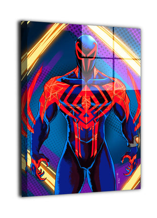 Across Tomorrow wall art featuring Miguel O’Hara as Spider-Man 2099 — Metal artwork view