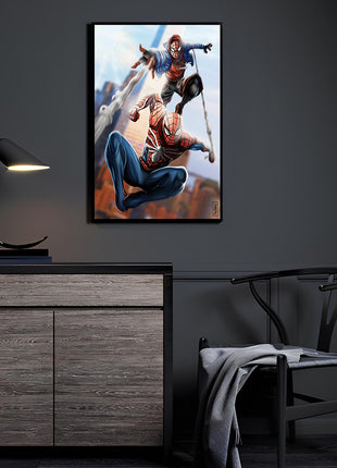 Twin Webs Wall Art Room Mockup – Spider-Man & Miles Morales by Ray Dash