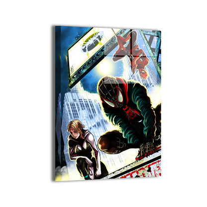 24x36 metal print spider verse trio miles morales spider gwen peter parker


