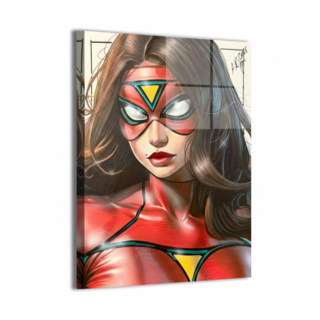 Spider-Woman - Glossy Glass on White