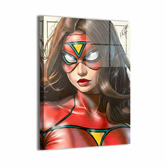 Spider-Woman - Glossy Glass on White
