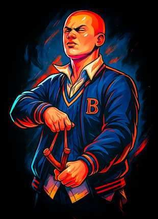 Jimmy Hopkins in Bullworth Academy uniform Bully wall art