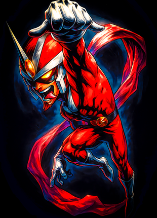 Viewtiful Joe striking a heroic pose wall art