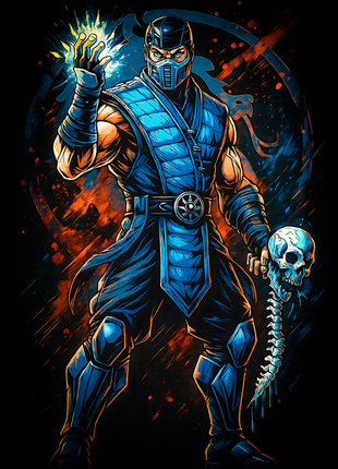 Sub-Zero forming ice Mortal Kombat wall art