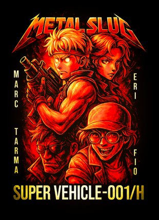Metal Slug heroes Marco Tarma and Eri wall art