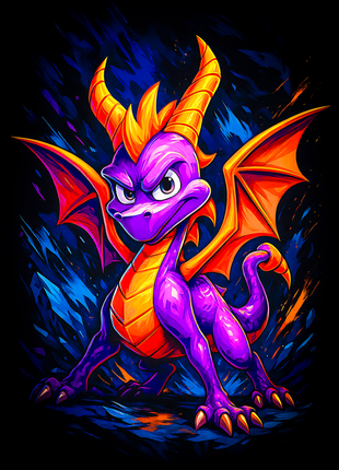 Spyro the Dragon purple dragon wall art