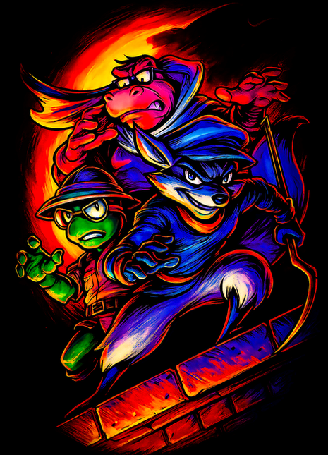 Sly Cooper Bentley and Murray wall art