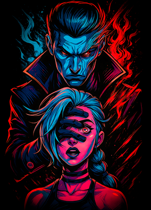 Handsome Jack controlling Angel Borderlands wall art