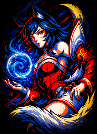 Ahri nine tailed fox League of Legends wall art