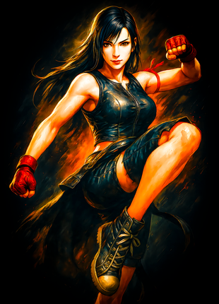 Tifa Lockhart fighting pose Final Fantasy VII wall art