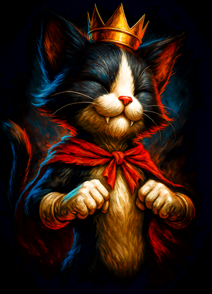 Cait Sith crowned cat Final Fantasy VII wall art
