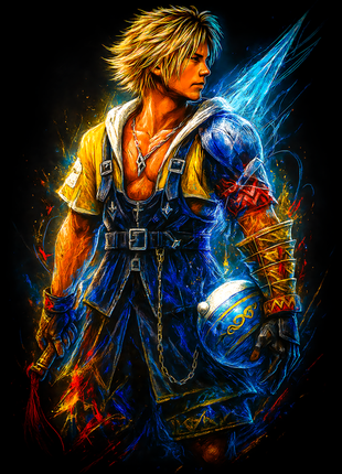 Tidus with Brotherhood sword Final Fantasy X wall art