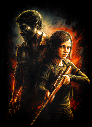 Joel and Ellie The Last of Us wall art