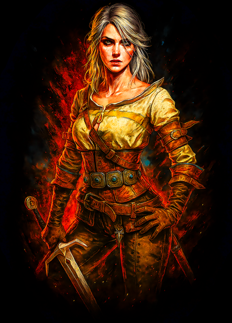 Ciri Witcher sword portrait wall art