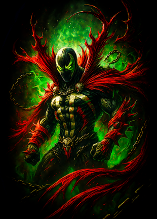 Spawn green necroplasm cape wall art