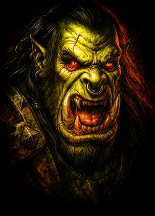 Thrall orc chieftain Warcraft wall art