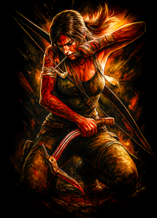 Lara Croft bow Tomb Raider wall art