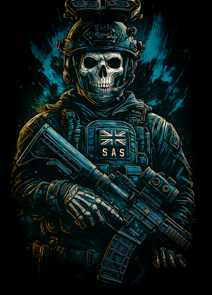 Ghost SAS soldier Call of Duty wall art