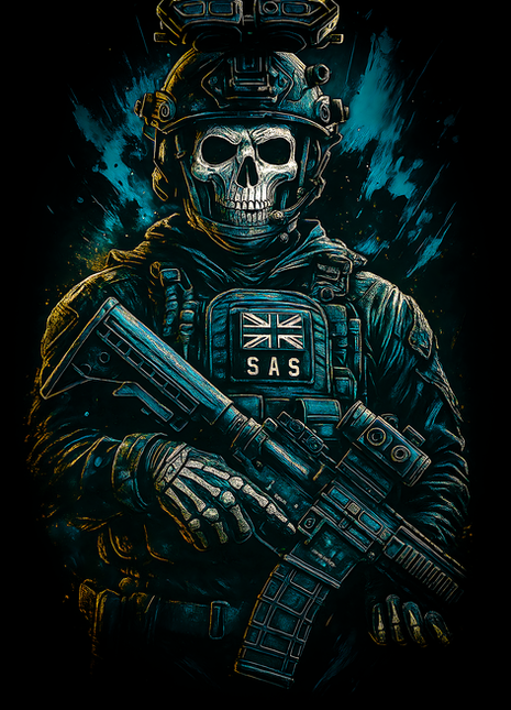 Ghost SAS soldier Call of Duty wall art