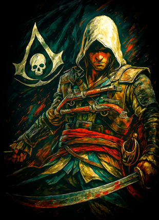 Edward Kenway Assassin's Creed pirate wall art