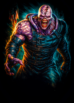 Nemesis Resident Evil monster wall art