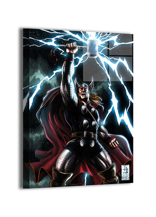 Storm Summoner Thor wall art — Marvel square print by Julius Abrera, image 1.