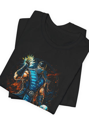 Folded view of the black Sub-Zero Frost Armor Graphic T-Shirt.