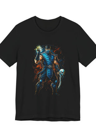 Front view of the black Sub-Zero Frost Armor Graphic T-Shirt.