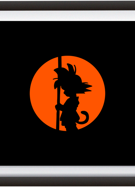 Iconic silhouette anime wall art of Kid Goku – 24x36 canvas

