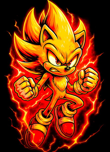 Super Sonic Sonic the Hedgehog wall art in Acrylic, Canvas and Metal