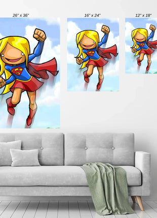 Supergirl wall art size chart