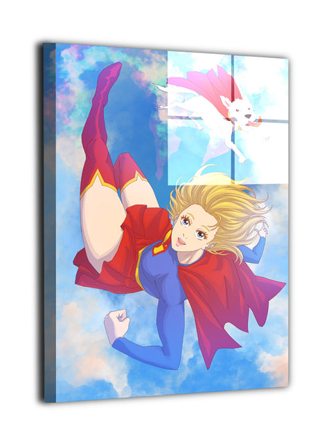 Supergirl & Krypto Wall Art | DC Comics Acrylic, Metal & Canvas - Snapping Turtle Gallery