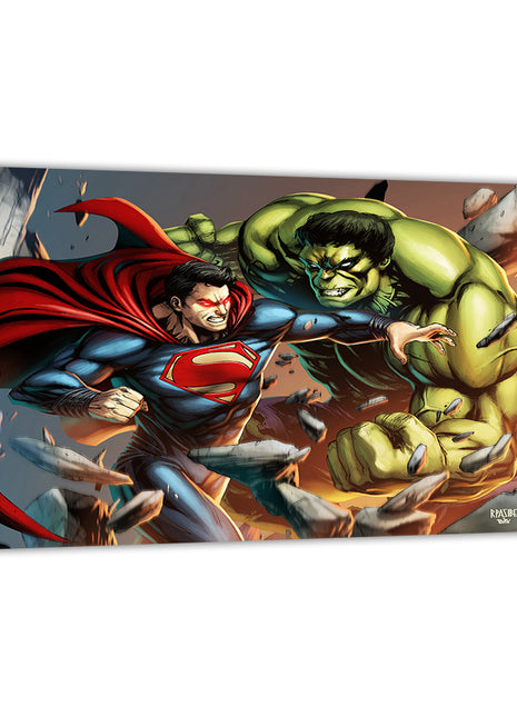 Superman Vs Hulk Wall Art Acrylic Print, Premium Wall Art by Snapping Turtle Gallery