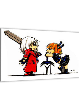 Sword and Soulsword Canvas print featuring chibi Dante and Magik