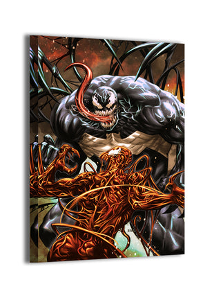 Venom vs Carnage dynamic wall art print, collectible Marvel decor at Snapping Turtle Gallery
