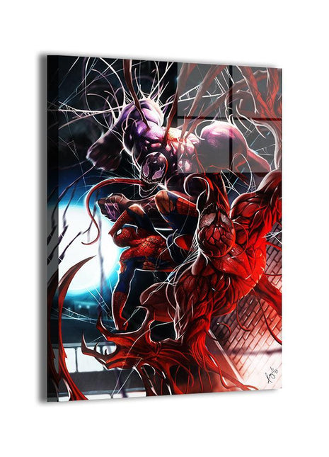 Symbiote Triad Unleashed Spider-Man, Venom & Carnage wall art — Marvel square print by Wizyakuza (Ceasar), image 1.