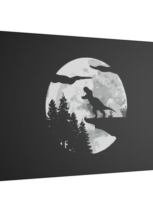 "T-Rex Silhouette Wall Art on premium canvas, acrylic, and metal – front view featuring a bold T-Rex silhouette"
