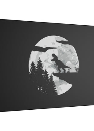 "T-Rex Silhouette Wall Art on premium canvas, acrylic, and metal – front view featuring a bold T-Rex silhouette"
