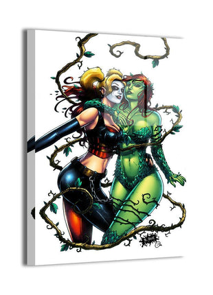 Harley Quinn & Poison Ivy Wall Art dye-sublimated metal print by Richard Bue