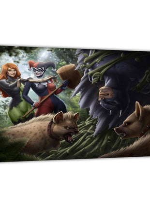 Harley Quinn Poison Ivy Batman Wall Art gloss canvas print by Sam DelaTorre