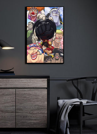 The Pirate Captains Vs Luffy Wall Art Acrylic Print, Premium Wall Art by Snapping Turtle Gallery