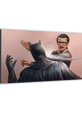 Batman (Bruce Wayne); Commissioner James Gordon canvas wall art by Nopeys
