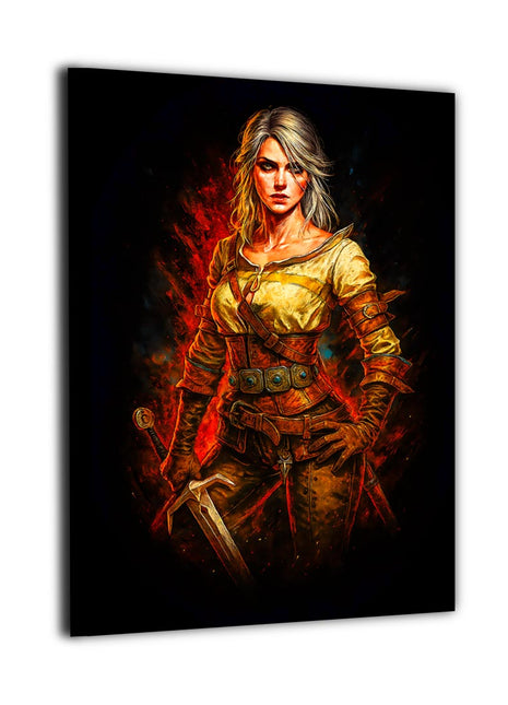 Elder Blood Resolve canvas wall art showing Ciri facing forward in travel-worn armor