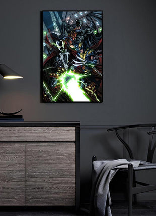 Batman Spawn Wolverine acrylic wall art by Julius Abrera