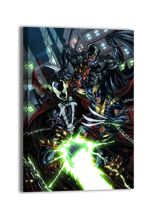 Batman Spawn Wolverine canvas wall art by Julius Abrera