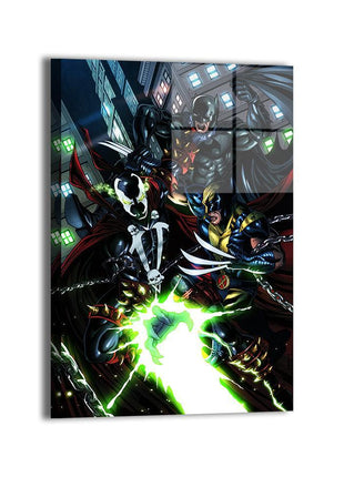 Batman Spawn Wolverine metal wall art by Julius Abrera