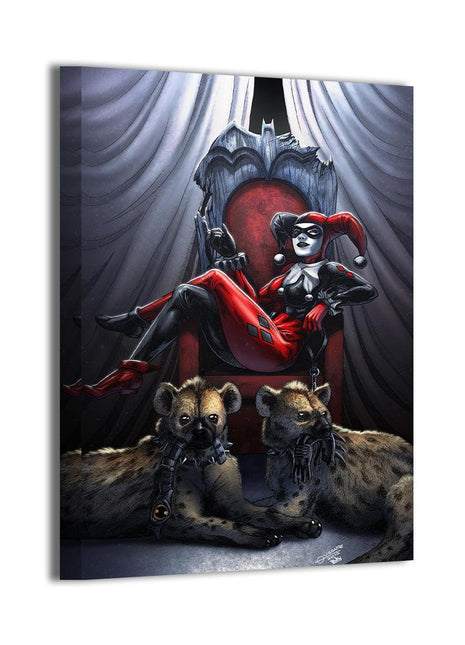 Harley Quinn Throne of Mayhem Wall Art gloss canvas print by Geebo Vigonte