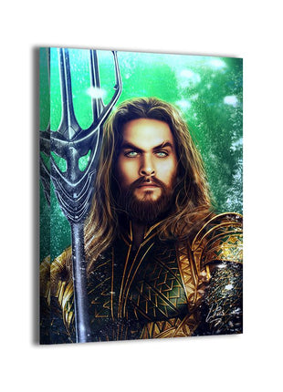 Tidebreaker Aquaman canvas wall art with Arthur Curry and trident by Richard Williams