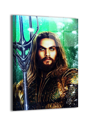 Tidebreaker Aquaman metal wall art with Arthur Curry and trident by Richard Williams